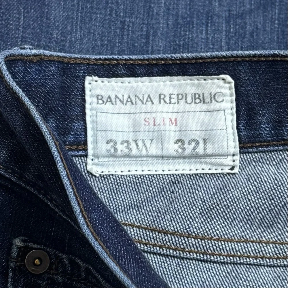 Banana Republic Slim Dark Blue Jeans Capsule‎ Comfort Preppy Chic Minimalist 33